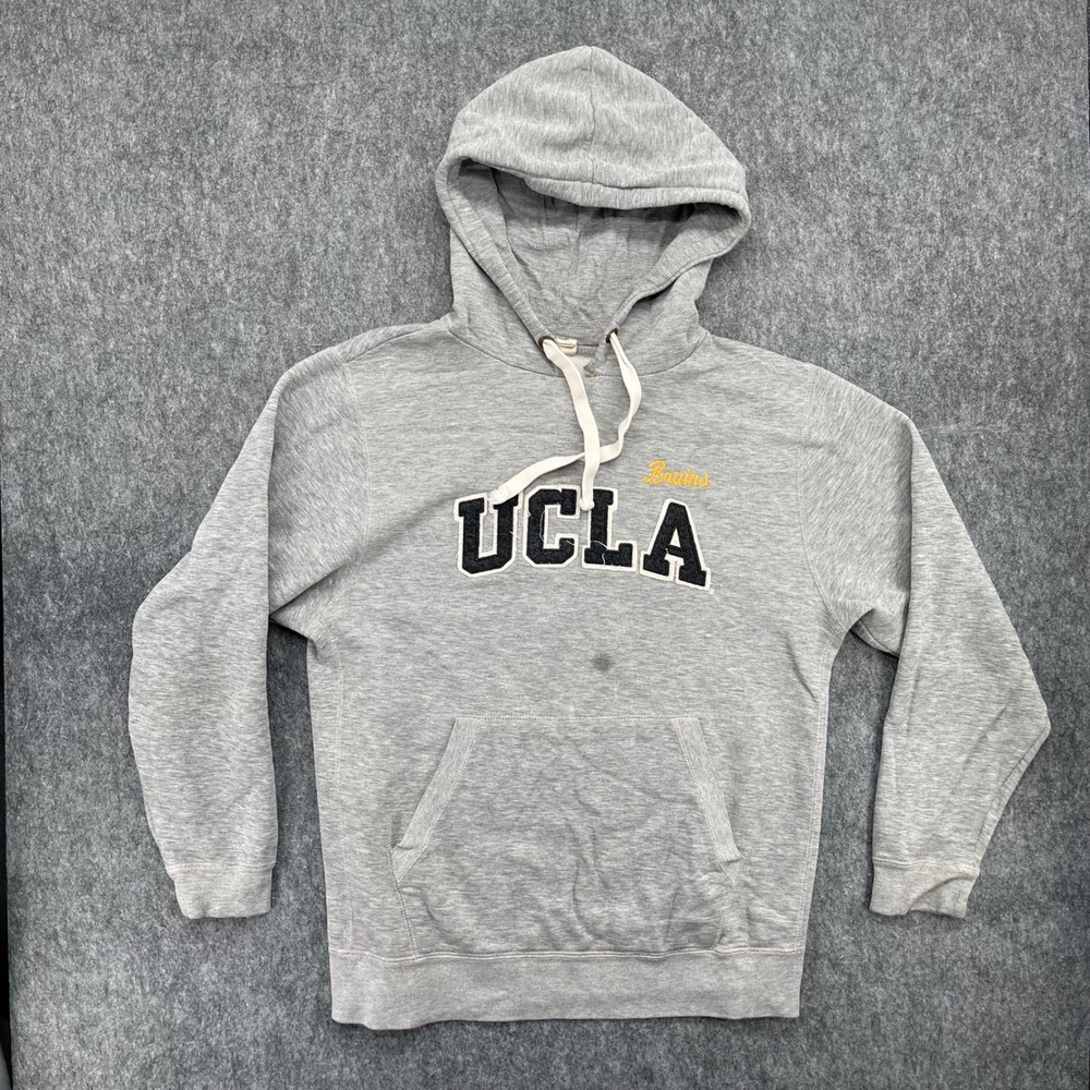 UCLA Bruins Hoodie Adult Medium Gray Felt Applique Sweatshirt Jones & Mitchell